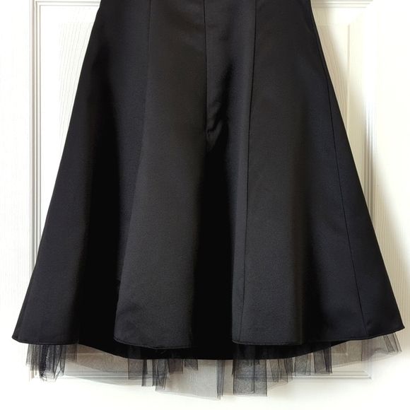 Jump Apparel Y2K Vintage Satin Tulle Hem Strapless A-Line Mini Dress Black 3/4 - Picture 12 of 12